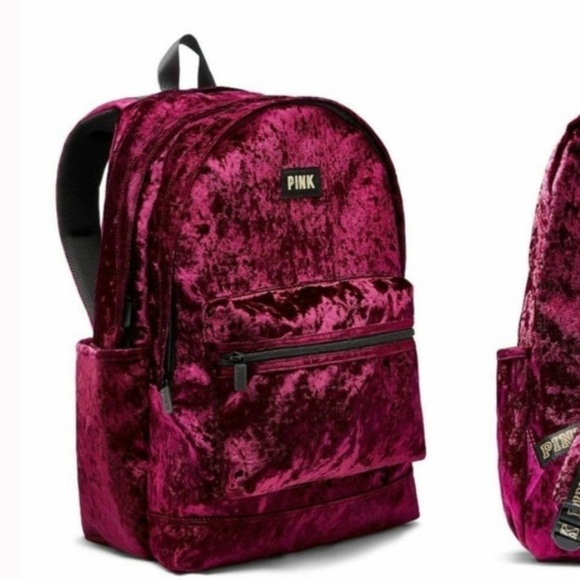 Victoria’s Secret Pink Campus Backpack Ruby Velvet school bag travel bag purple‍ - Picture 3 of 11